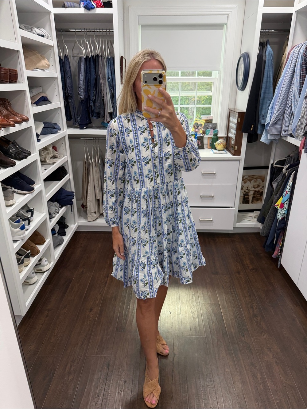 BELL Blue Floral Tiered Women's Dress XS